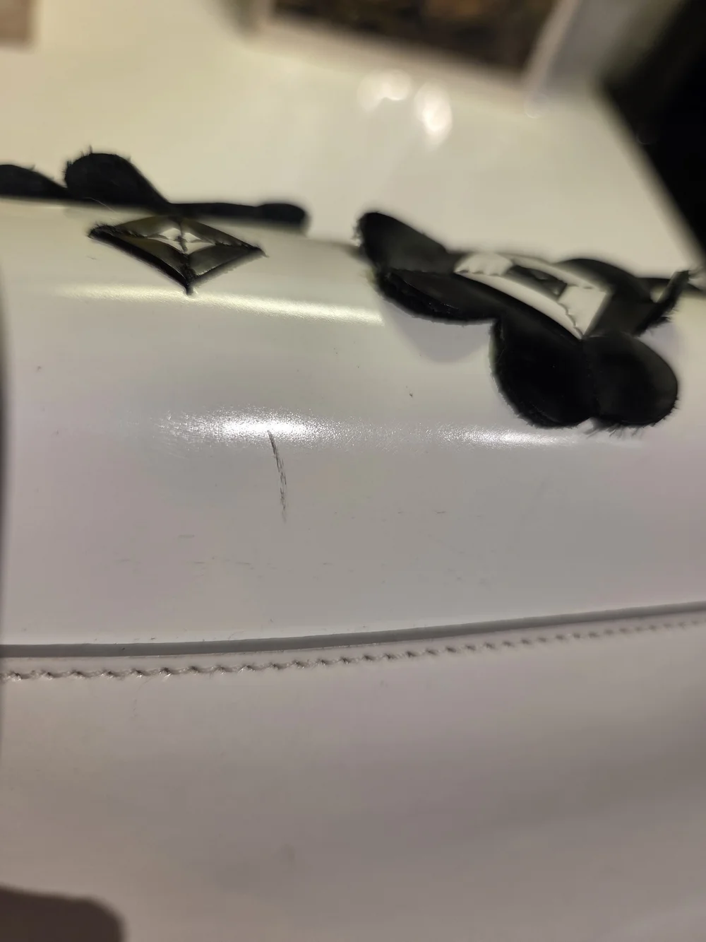 Prada White "Doctor Bag" with Black Floral Appliqués - Fall 2012 - Picture 7 of 16